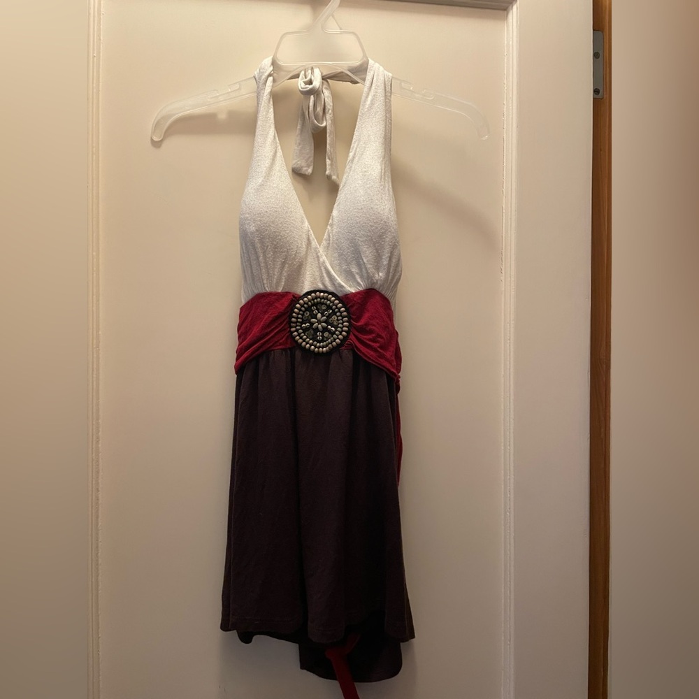 Halter Dress with Beaded Waist